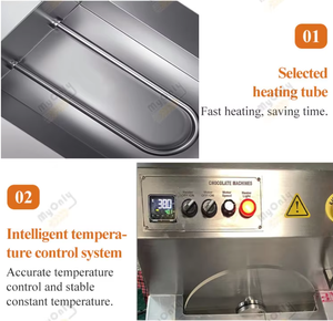 Thương mại bàn bánh xe đúc 15kg sô cô la enrobing bảng temper máy để làm tan chảy sô cô la - Product Image 4
