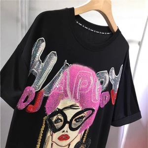 T-shirt europea a cartoni animati Oversize 150.00kg estate calda da uomo a maniche corte da <span class=keywords><strong>donna</strong></span> a <span class=keywords><strong>mezza</strong></span> <span class=keywords><strong>manica</strong></span> - Product Image 2