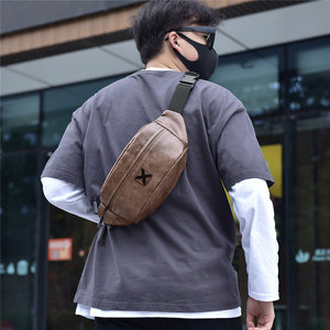 Petit décontracté garçon téléphone portable en cuir PU <span class=keywords><strong>Sport</strong></span> côté poitrine fronde bandoulière bagages voyage épaule Messenger sac pour hommes femmes - Product Image 4