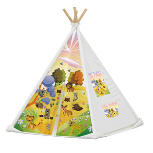 Modèle sur le thème du monde sous-marin 3D bricolage poteau en bois de pin ultra-léger Offre Spéciale <span class=keywords><strong>Tipi</strong></span> tente fête avec <span class=keywords><strong>tapis</strong></span> - Product Image 5