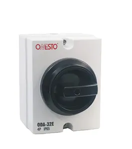 Solar PV Isolator AC Switch Rotary Isolator Disconnector 4Pole 32A E Type IP65 Waterproof Enclosure Electrical Box