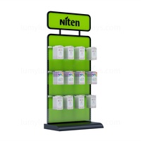 Expositor de Accesorios para Teléfonos Móviles, Soporte de Metal con Ganchos para Fundas de Teléfono y Cables, Organizador de Productos 3C para Tienda