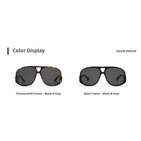 Lunettes de soleil vintage à double pont effet écaille, monture en acétate, verres en nylon, protection UV400 pour hommes et femmes