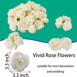 Centro de Mesa de Rosas Blancas Artificiales Realistas Hechas a Mano de Lujo al por Mayor para el Día de San Valentín y Acción de Gracias - Product Image 4