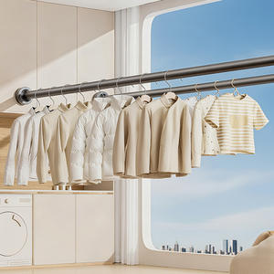 ราวตากผ้าแบบยืดหดได้ติดผนังแบบยาวพิเศษหนาขึ้นสำหรับใช้ในบ้าน ห้องน้ำ ผ้าห่ม และการตากเสื้อผ้า - Product Image 1
