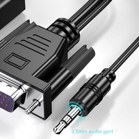 Full HD 1080P VGA para HDMI Adaptador convertidor Cable Salida de Audio chaqueta de PVC para PC portátil HDTV proyector Monitor combinación