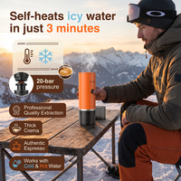 Machine à café portable auto-chauffante 20 bars pour capsules et café moulu, 92°C, rechargeable USB-C, expresso de voyage