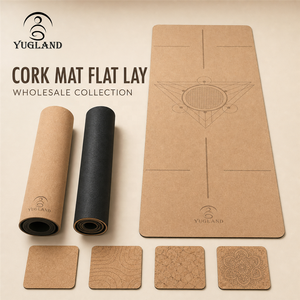 Tapete de Yoga Antimicrobiano de Corcho de Doble Capa Antideslizante para Ejercicios Profesionales de Pilates y Entrenamiento en Gimnasio, Venta al Por Mayor - Product Image 1