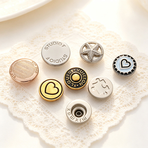 Vintage Zinc Alloy Decorative Metal <b>Buttons</b> Custom Logo Round Shank <b>Buttons</b> For Coat Blazer Suit Garment - Product Image 2