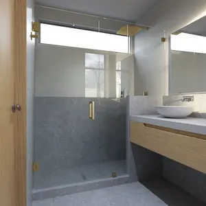 Accesorios de cristal sin marco para baño, accesorios para puerta de ducha, soporte de vidrio a pared, cromado pulido