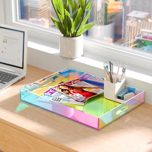 Modern Style Clear Acrylic Anti-Rust Washable <b>Floating</b> Shelf Breakfast Dessert Serving Tray for Home Decor-Factory Wholesale - Product Image 5
