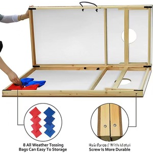 Wooden Cornhole Game Board American Flag Design Outdoor <b>Bean</b> <b>Bag</b> Toss Set 2x4 Feet Family Fun Target Game - Product Image 4