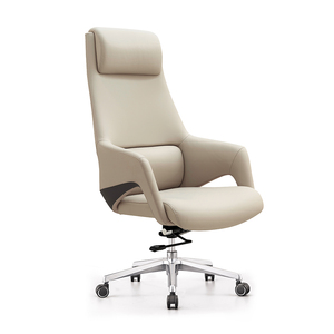 Silla de Oficina Ejecutiva de Cuero Vacuno, Diseño Contemporáneo de Lujo, Giratoria, Reclinable, con Masaje y Diseño Ergonómico - Product Image 1
