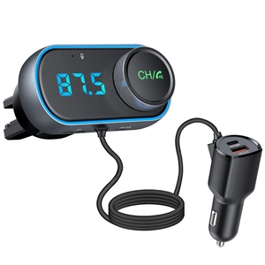 Adaptateur émetteur <span class=keywords><strong>FM</strong></span> <span class=keywords><strong>Bluetooth</strong></span> pour voiture, radio de voiture <span class=keywords><strong>Bluetooth</strong></span> mains libres, charge rapide PD30W QC3.0, réduction du bruit - Product Image 1