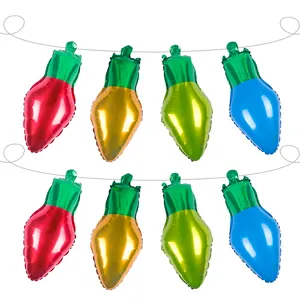 Balões laminados de alumínio para crianças, balão verde tipo lâmpada
