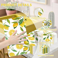 Serviettes en papier jetables 3 plis à motif citron jaune et feuilles