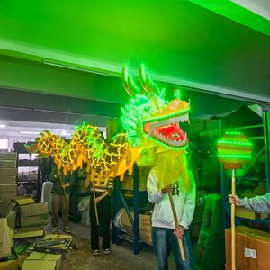 อุปกรณ์ประกอบการแสดงมังกรเรืองแสงแบบสามส่วน ไฟ RGB ควบคุมด้วยมือ สำหรับการแสดงพื้นบ้านและแสงสีบนเวที - Product Image 4