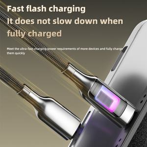 Cable de Datos Tipo-C de Alta Calidad con Luz LED Intermitente, Cable de Carga Rápida de 5A PD100W para Teléfono y Portátil - Product Image 5