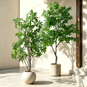 Arbre à Monnaie <span class=keywords><strong>Pachira</strong></span> Aquatica Artificiel Réaliste à Tronc <span class=keywords><strong>Tressé</strong></span>, en Plastique Écologique Résistant aux UV, 190cm/230cm, Décoration Intérieure/Extérieure - Product Image 6