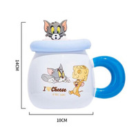 500ML vente en gros créatif mignon dessin animé Snoopys tasse à café en céramique avec couvercle et paille pour cadeau