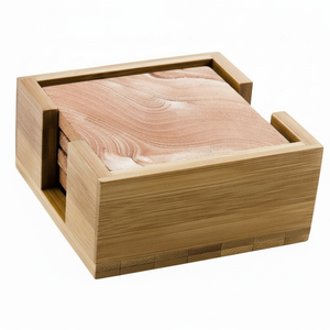 ชุดถาดรองแก้วไม้ธรรมชาติทำด้วยมือสำหรับบ้านโต๊ะรับประทานอาหารโต๊ะสำนักงานบาร์เคาน์เตอร์ชากาแฟแก้วน้ำ - Product Image 1