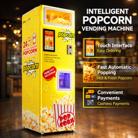 Distributeur automatique de pop-corn robotisé à monnayeur 220V, état neuf, pour pop-corn au caramel, 1800W, usage commercial, 3 min