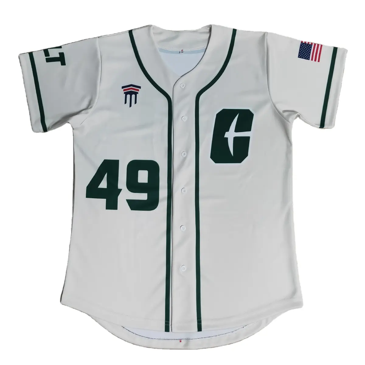 Top Quality Youth Printing Uniforms Button Baseball Uniform Sublimation Baseball Jersey
