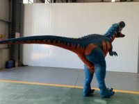 Costume de dinosaure Allosaurus robotique animatronique à structure métallique, réaliste, taille adulte, résistant aux intempéries, avec jambes cachées, pour centre commercial et garderie