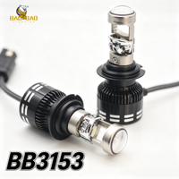 BB3153 Phare LED automobile Lumière blanche Coque dorée Coque noire H4 H7 Ampoule avant de voiture à montage direct Éclairage automobile Fourniture d'usine
