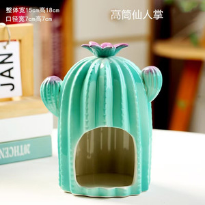 Escondite de Cerámica para Cactus y Hámsteres, 15x18cm, Nido Refrescante para Mascotas Pequeñas, Uso en Verano, Primavera y Otoño - Product Image 1