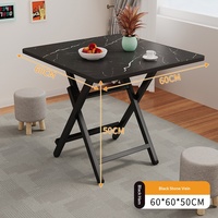Table à manger pliante carrée simple et portable Runwood en acier inoxydable et bois, mobilier de salle à manger moderne pour la maison et le bureau