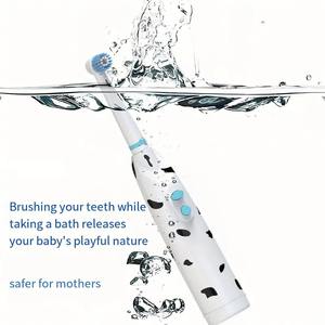 Escova de dentes elétrica com bateria para crianças tipo Sonic Ipx7 tipo desenho animado com capa especial antipoeira para cães manchados - Product Image 6