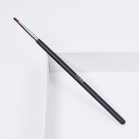 Pinceau à lèvres à manche en bois, poils synthétiques véganes marron, pour liner et rouge à lèvres, outil cosmétique pour le visage, marque privée