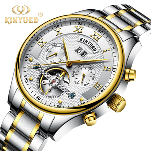 Kinyued J009 Sang Trọng Mới Đến Mens Đồng Hồ Cao End Thép Không Gỉ Ban Nhạc Giá Thấp Lịch Cơ Khí Tự Động Cổ Tay Đồng Hồ - Product Image 2