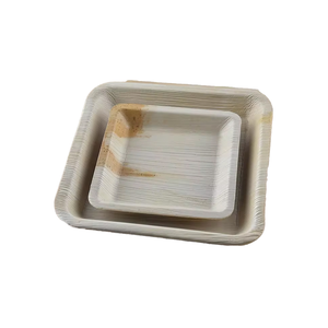 Vente en gros Vaisselle carrée jetable biodégradable feuille de palmier Assiettes carrées jetables écologiques - Product Image 1