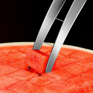 Vente en gros Syh199 Outils de cuisine Logo personnalisé Professionnel Acier inoxydable 304 Coupe-dés et trancheuse manuelle pour fruits et pastèques - Product Image 3