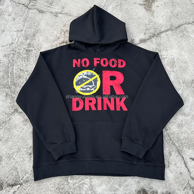 Clothing Manufacturers Custom 100% Cotton Screen Printing Graphic French Terry Hoodie Men's High Quality Puff Print Boxy Hoodie