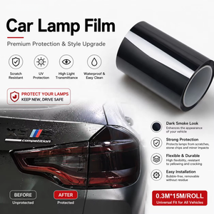 Film teinté noir haute qualité et haute brillance pour phares et feux arrière de voiture, haute résistance à la traction - Product Image 1