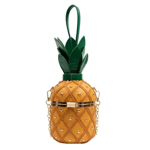 Manufacturers hot new multi-color can be customized Pineapple shaped Crossbody Purse