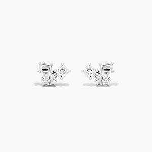 Classic 925 Sterling Silver Moissanite Diamond Stud <b>Earrings</b> Premium Bridal <b>Fine</b> Jewelry for Women Wedding Anniversary Birthday - Product Image 6