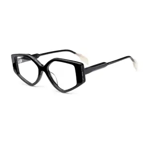 复古厚小窄黑框眼镜名牌带盒库存时尚奢华方形奇形性近视镜片