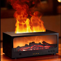Petit foyer de simulation rétro 3D silencieux à brancher sur USB pour bureau à domicile avec télécommande et minuterie, type brûleur à charbon à effet de brume YS