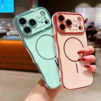 Coque de téléphone antichoc en TPU souple électroplaqué, design de luxe, motif cœur mignon, ondulée, pour iPhone 18 Pro Max, 17 Pro, 7 couleurs