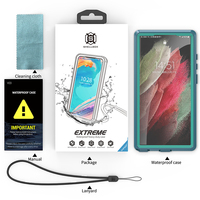 Étui de téléphone étanche et antichoc Shellbox noir/bleu pour Samsung Galaxy S23 Ultra pour la photographie sous-marine