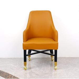 Chaise d'invité abordable tapissée en cuir de luxe mode Art <span class=keywords><strong>Casino</strong></span> baccarat salle de <span class=keywords><strong>jeux</strong></span> lieu de divertissement roulettes coulissantes - Product Image 2