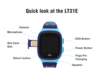 KRISHNA-Montre intelligente pour enfants avec écran tactile et carte SIM