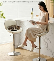Tabouret de bar 2026 Nouveau modèle Luxe léger Haut de gamme Chaise de bar à dossier haut avec dossier pour la maison et les bureaux d'accueil