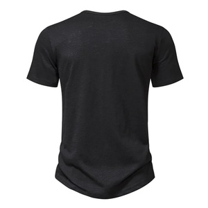 Camiseta Henley de Manga Corta para Hombre, Color Sólido, Estilo Casual de Verano, Corte Regular, Deportiva, Poliéster/Algodón, Antiarrugas, Venta al Por Mayor - Product Image 2