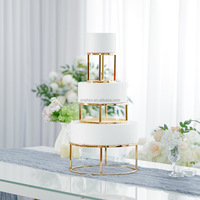 Support à gâteau carré en fer plaqué or de luxe, plateau de présentation de desserts, centre de table pour anniversaire, mariage, banquet, fête