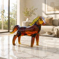 Ornement de bureau coloré fait main en verre borosilicate soufflé, figurines des 12 animaux du zodiaque chinois pour la décoration intérieure